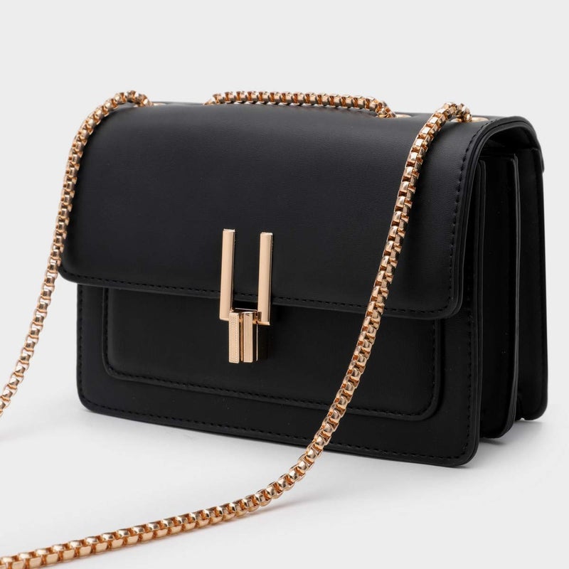 TOP BAND Crossbody Bags for Women Leather Cross Body Purses Cute Color-Block Designer Handbags Shoulder Bag Medium Size Black - Image 5